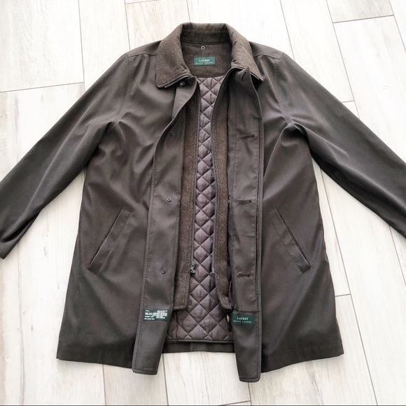 lauren ralph lauren edgar classic fit raincoat with removable lining